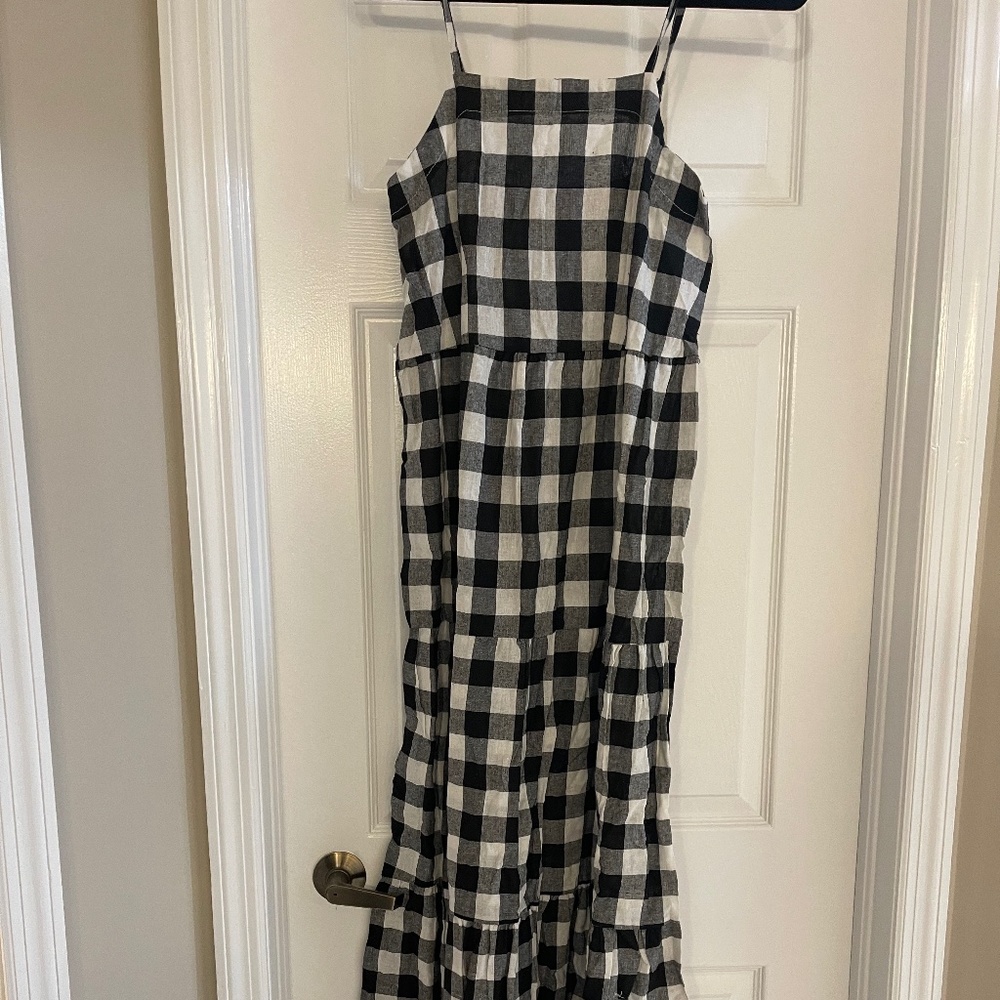 Buffalo Check Print Maxi Dress